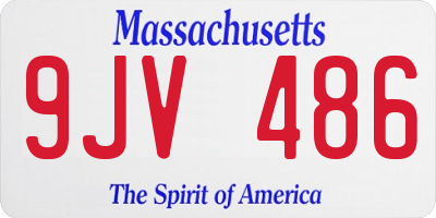 MA license plate 9JV486