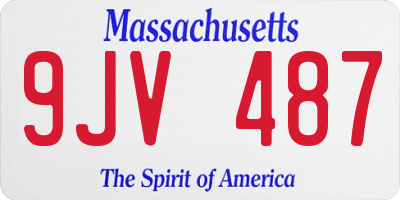 MA license plate 9JV487