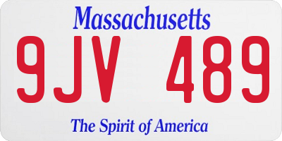 MA license plate 9JV489