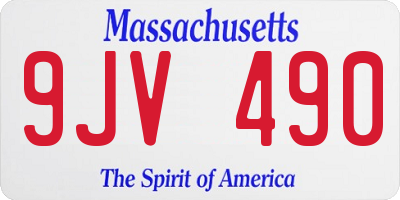 MA license plate 9JV490