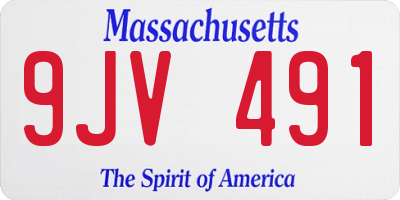 MA license plate 9JV491