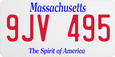 MA license plate 9JV495