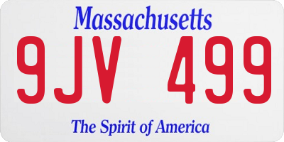 MA license plate 9JV499