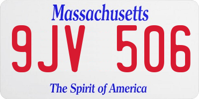 MA license plate 9JV506