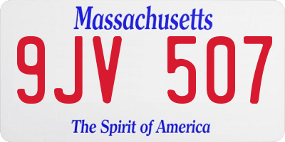 MA license plate 9JV507