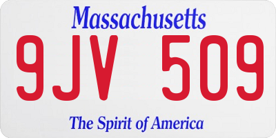 MA license plate 9JV509