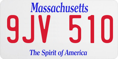 MA license plate 9JV510