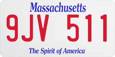 MA license plate 9JV511