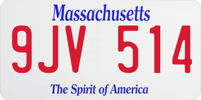 MA license plate 9JV514