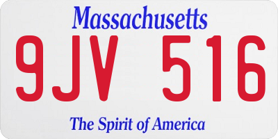 MA license plate 9JV516