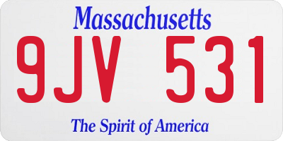 MA license plate 9JV531