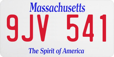 MA license plate 9JV541