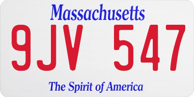 MA license plate 9JV547