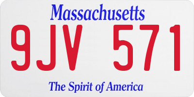 MA license plate 9JV571