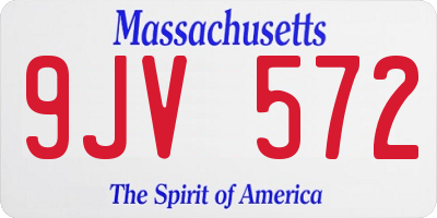MA license plate 9JV572