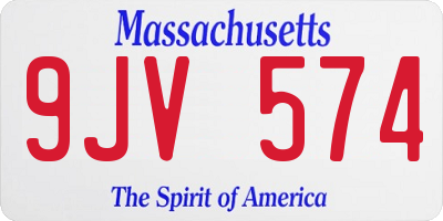 MA license plate 9JV574