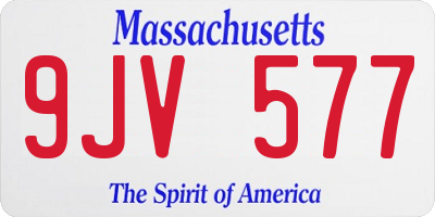 MA license plate 9JV577
