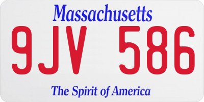 MA license plate 9JV586