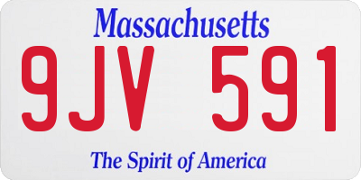 MA license plate 9JV591
