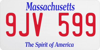 MA license plate 9JV599