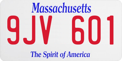 MA license plate 9JV601