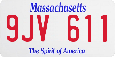 MA license plate 9JV611