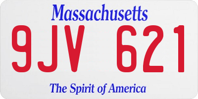 MA license plate 9JV621