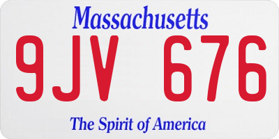 MA license plate 9JV676