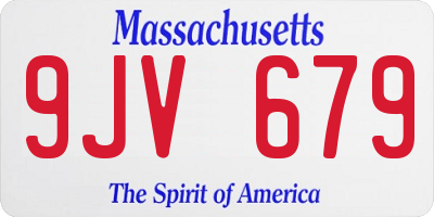 MA license plate 9JV679