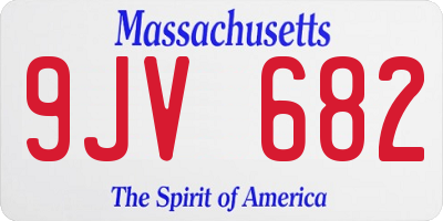 MA license plate 9JV682