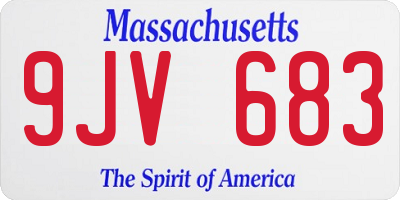 MA license plate 9JV683