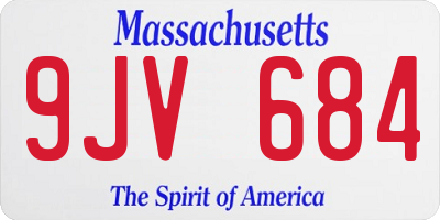 MA license plate 9JV684