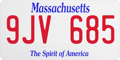 MA license plate 9JV685