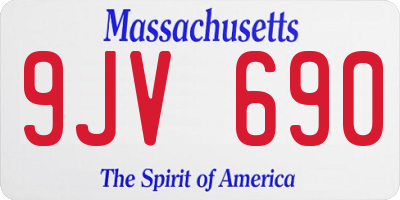MA license plate 9JV690