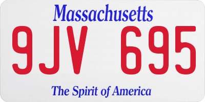 MA license plate 9JV695