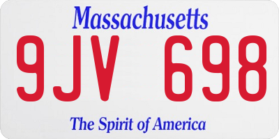 MA license plate 9JV698