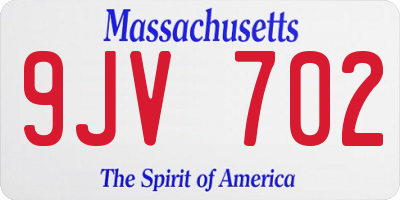 MA license plate 9JV702