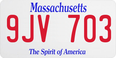 MA license plate 9JV703