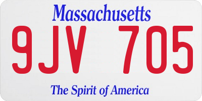 MA license plate 9JV705