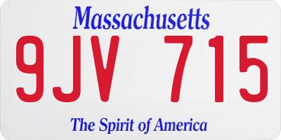 MA license plate 9JV715