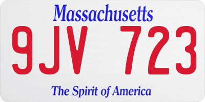 MA license plate 9JV723
