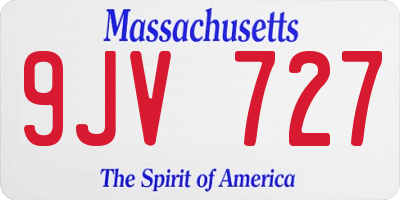 MA license plate 9JV727