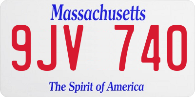 MA license plate 9JV740