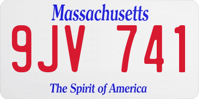MA license plate 9JV741