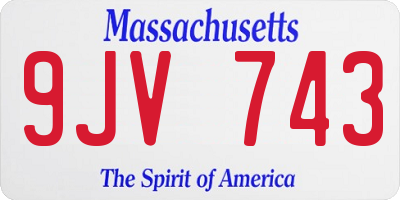 MA license plate 9JV743