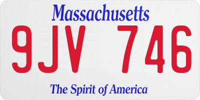 MA license plate 9JV746