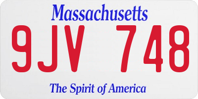 MA license plate 9JV748