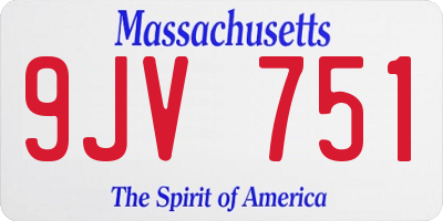 MA license plate 9JV751