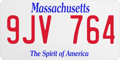 MA license plate 9JV764