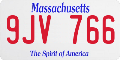 MA license plate 9JV766